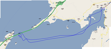 淡路島　福良港　渦潮クルーズ走行地図