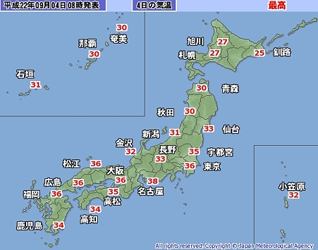 2010/09/04の気温