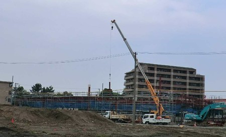 バロー蟹江店 平成24年9月28日 開店予定で鉄骨組み立て中-240623-1