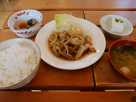 イノブタしょうが焼き定食(道の駅・椿はなの湯【和歌山】)